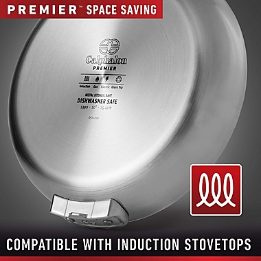 Calphalon&reg; Premier&trade; Space Saving Stainless Steel 10-Piece Cookware Set. View a larger version of this product image.