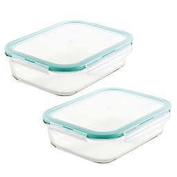 Lock & Lock Purely Better 2-Pack Rectangular Glass Food Storage Containers