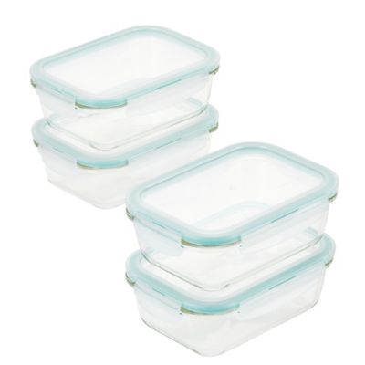 Lock &amp; Lock Purely Better 4-Pack Rectangular Glass Food Storage Containers