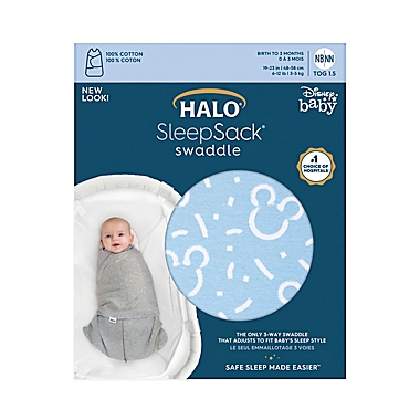 HALO&reg; Disney&reg; Small Confetti Mickey 2-in-1 SleepSack&reg; Swaddle in Blue. View a larger version of this product image.