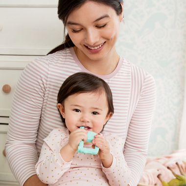 Baby Toon&trade; Elephant Silicone Teething Spoon in Teal. View a larger version of this product image.