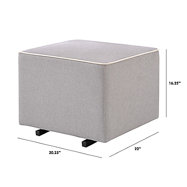 DaVinci Universal Gliding Ottoman in Grey/Cream. View a larger version of this product image.