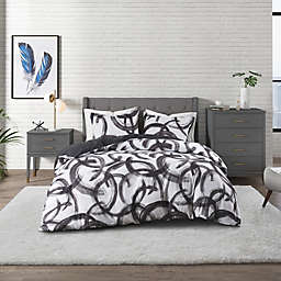 CosmoLiving Anaya 3-Piece Reversible King/California King Comforter Set in Black/White
