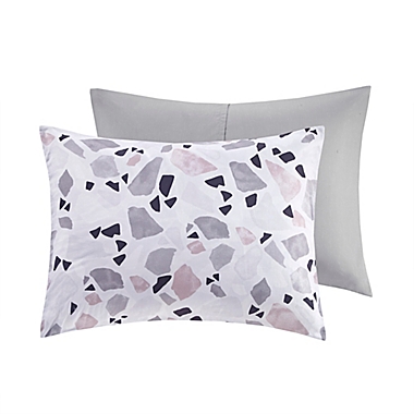 Terrazzo 3-Piece Full/Queen Duvet Cover Set in Blush/Grey. View a larger version of this product image.
