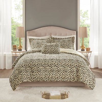 Madison Park&reg; Zuri Faux Fur 4-Piece Full/Queen Comforter Set in Cheetah