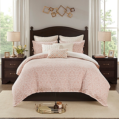 Madison Park Signature Haven Chenille Jacquard 8-Piece Comforter Set in Blush. View a larger version of this product image.