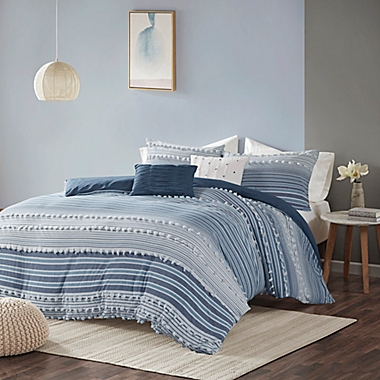 Urban Habitat Calum 5-Piece Full/Queen Duvet Cover Set in Navy. View a larger version of this product image.