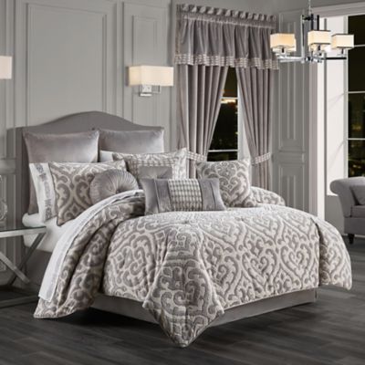 J Queen New York Belvedere 4 Piece, Silver Bed In A Bag King