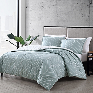 City Scene&reg; Ceres 3-Piece Reversible Comforter Set in Green. View a larger version of this product image.