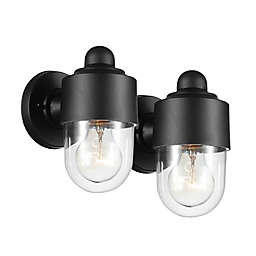 Globe Electric Pacific Outdoor Wall Sconce in Black (Set of 2)
