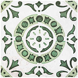 Achim Retro 12-Inch Square Peel & Stick Vinyl Floor Tiles in Green (Set of 20)