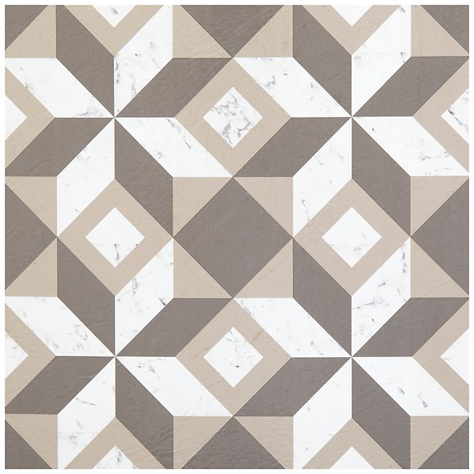 Achim Retro Geometric 12-Inch Square Peel & Stick Vinyl Floor Tiles in