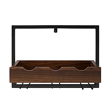 Forest Gate&trade; Mounted Stemware Wine Rack in Dark Walnut. View a larger version of this product image.