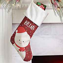 Holly Jolly Snowman Personalized Christmas Stocking