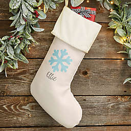 Choose Your Icon Personalized Christmas Stocking in Ivory