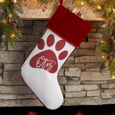 Pet Paw Personalized Christmas Stocking