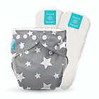 Alternate image 0 for Charlie Banana One Size Reusable Cloth Diaper with 2 Inserts in Twinkle Star White
