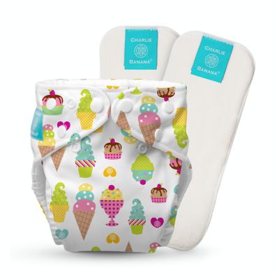 Charlie Banana One Size Reusable Cloth Diaper with 2 Inserts in Gelato