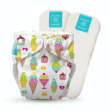 Charlie Banana One Size Reusable Cloth Diaper with 2 Inserts in Gelato. View a larger version of this product image.