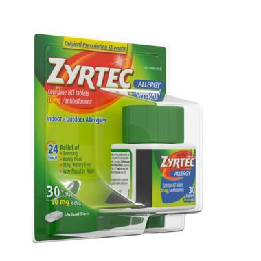 Zyrtec&reg; 24 Hour 30-Count Allergy Relief 10mg Tablets. View a larger version of this product image.