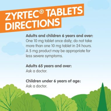 Zyrtec&reg; 24 Hour 30-Count Allergy Relief 10mg Tablets. View a larger version of this product image.