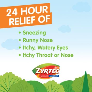Zyrtec&reg; 24 Hour 30-Count Allergy Relief 10mg Tablets. View a larger version of this product image.