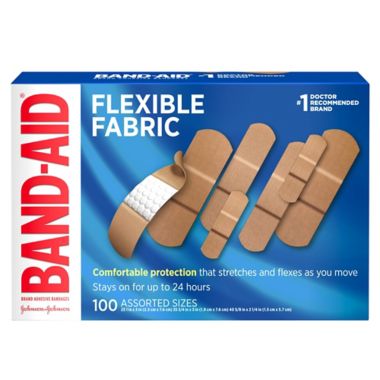 Band-Aid&reg; 100-Count Flexible Fabric Adhesive Bandages. View a larger version of this product image.