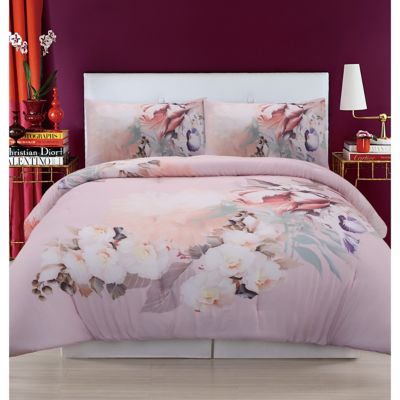 Christian Siriano NY&reg; Dreamy Floral Full/Queen Duvet Cover Set in Pink