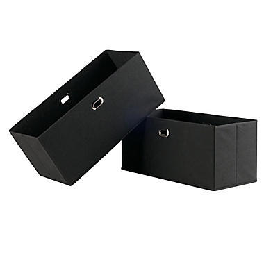 Winsome Trading Folding Storage Basket in Black (Set of 2). View a larger version of this product image.