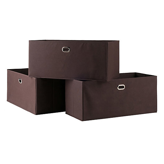 Alternate image 1 for Winsome Trading Folding Storage Basket in Brown (Set of 3)