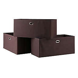 Winsome Trading Folding Storage Basket in Brown (Set of 3)