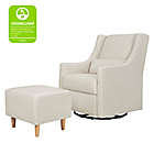 Alternate image 8 for Babyletto Toco Swivel Glider in White Linen with Ottoman