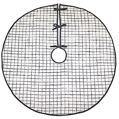 Windowpane Acrylic Tree Skirt in Silver. View a larger version of this product image.
