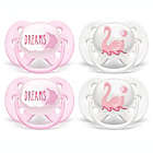 Alternate image 0 for Philips Avent 0-6M Ultra Soft Pacifiers in White Swan/Pink Dreams (4-Pack)
