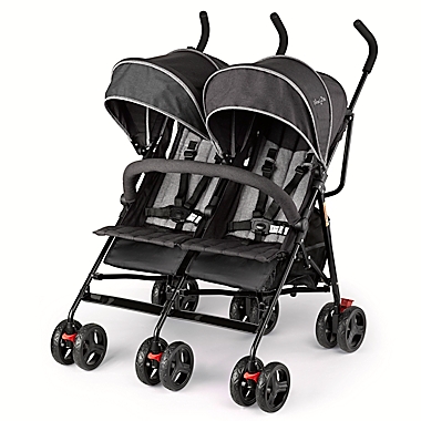 Dream On Me Volgo Umbrella Double Stroller in Black. View a larger version of this product image.