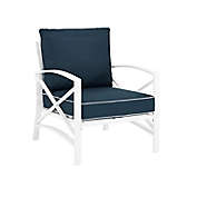 Crosley Kaplan Patio Arm Chair with Navy Cushions