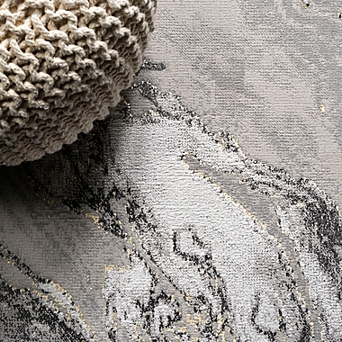 JONATHAN Y Swirl Marbled Abstract Rug in Grey/Black. View a larger version of this product image.