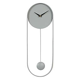 Ridge Road Decor 19.95-Inch Oval Metal Pendulum Wall Clock