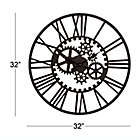 Alternate image 3 for Ridge Road D&egrave;cor 32-Inch Round Industrial Metal Gear Wall Clock in Black
