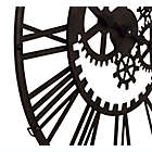 Alternate image 2 for Ridge Road D&egrave;cor 32-Inch Round Industrial Metal Gear Wall Clock in Black
