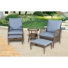 Alternate image 4 for Bee &amp; Willow&trade; Providence 5-Piece Metal and Wicker Patio Conversation Set in Brown