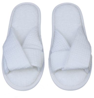Haven&trade; Large Criss Cross Bath Slippers in Bright White