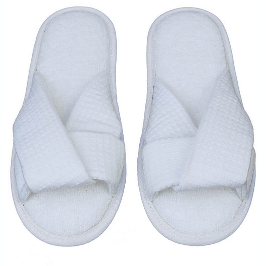 Alternate image 1 for Haven™ X-Large Criss Cross Slippers in Bright White