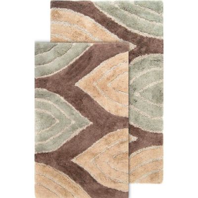 Details about   Waved Pattern Fieldcrest Luxury Bathroom Rug Area Rug Sets Super Soft Microfiber 