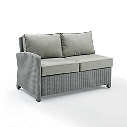 Crosley Bradenton All-Weather Left-Arm Sectional Loveseat with Cushions in Grey