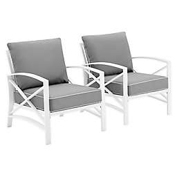 Crosley Kaplan Patio Arm Chairs with Cushions (Set of 2)