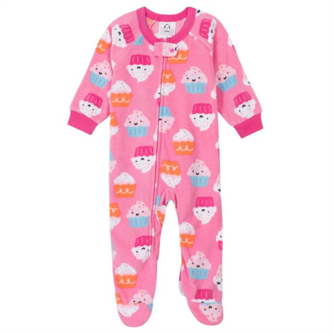 Gerber® Cupcakes Fleece Footed Pajama in Pink | buybuy BABY