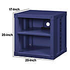 Alternate image 1 for Recessed Metal Nightstand with USB Port in Blue