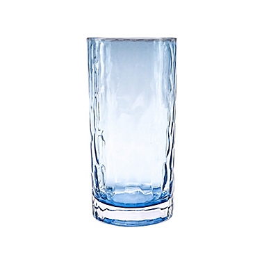 Bee &amp; Willow&trade; Tall Textured Glass Tumbler in Blue. View a larger version of this product image.