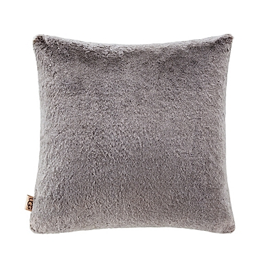 UGG&reg; Dawson Faux Fur Square Throw Pillow in Chocolate. View a larger version of this product image.